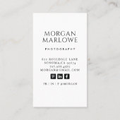 Moderner Minimalistischer Fotograf Visitenkarte (Rückseite)