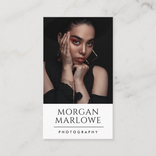 Moderner Minimalistischer Fotograf Visitenkarte (Vorderseite)