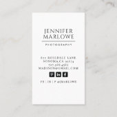 Moderner Minimalistischer Fotograf Visitenkarte (Rückseite)