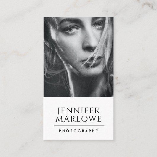 Moderner Minimalistischer Fotograf Visitenkarte (Vorderseite)