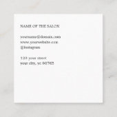 Moderner Minimalistischer Friseursalon Quadratische Visitenkarte (Rückseite)