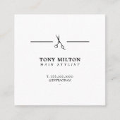 Moderner Minimalistischer Friseursalon Quadratische Visitenkarte (Vorderseite)