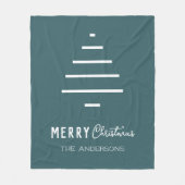 Moderner Minimalistischer froher Weihnachten Grüne Fleecedecke (Vorderseite)