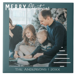 Moderner Minimalistischer froher Weihnachten Grüne Fliese