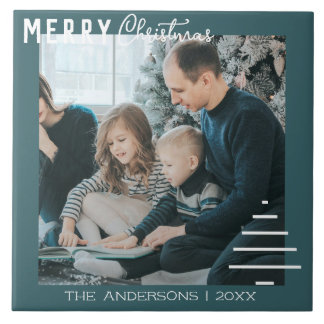 Moderner Minimalistischer froher Weihnachten Grüne Fliese