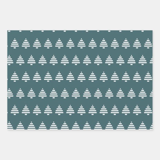 Moderner Minimalistischer froher Weihnachten Grüne Geschenkpapier Set (Vorderseite)