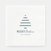 Moderner Minimalistischer froher Weihnachten Grüne Serviette (Vorderseite)