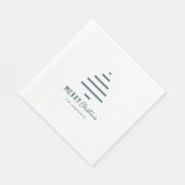 Moderner Minimalistischer froher Weihnachten Grüne Serviette (Ecke)