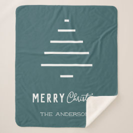 Moderner Minimalistischer froher Weihnachten Grüne Sherpadecke