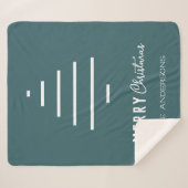 Moderner Minimalistischer froher Weihnachten Grüne Sherpadecke (Vorderseite (Horizontal))