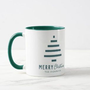 Moderner Minimalistischer froher Weihnachten Grüne Tasse