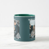 Moderner Minimalistischer froher Weihnachten Grüne Tasse (Zentrum)