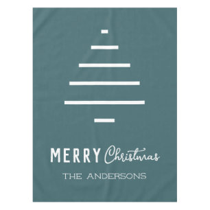 Moderner Minimalistischer froher Weihnachten Grüne Tischdecke