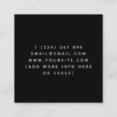 Moderner Minimalistischer Game Tester Designer Coo Quadratische Visitenkarte (Rückseite)