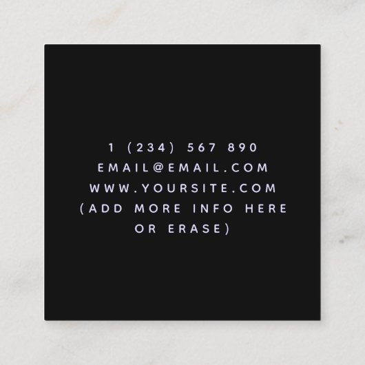Moderner Minimalistischer Game Tester Designer Coo Quadratische Visitenkarte (Rückseite)