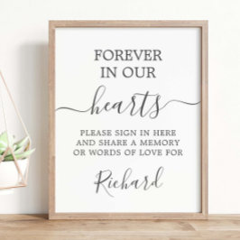 Moderner Minimalistischer Gedenktisch Poster