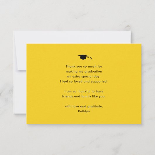 Moderner Minimalistischer, gelber, schwarzer Absch Dankeskarte (Rückseite)
