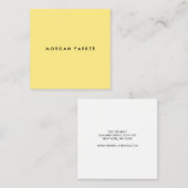 Moderner Minimalistischer Gelbplatz Quadratische Visitenkarte (Vorne/Hinten)