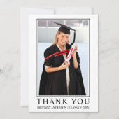 Moderner Minimalistischer Gerahmter Foto Abschluss Dankeskarte (Vorderseite)