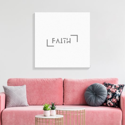 Moderner Minimalistischer Glaube Leinwanddruck (Insitu (Wohnzimmer))