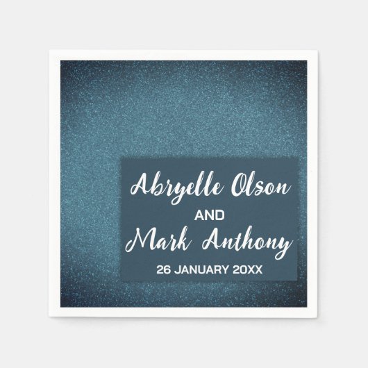 Moderner Minimalistischer Glitzer Glam Wedding Ver Serviette (Vorderseite)