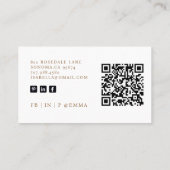 Moderner Minimalistischer Gold Hello Event Plane Q Visitenkarte (Rückseite)