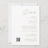 Moderner Minimalistischer Gold QR Code in einer Ho Einladung (Rückseite)