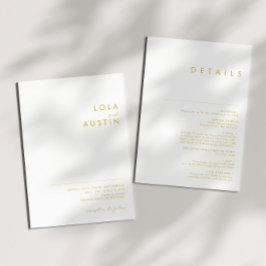Moderner Minimalistischer Gold-Schriftart auf eine Einladung