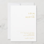 Moderner Minimalistischer Gold-Schriftart auf eine Einladung (Vorderseite)