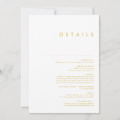 Moderner Minimalistischer Gold-Schriftart auf eine Einladung (Rückseite)