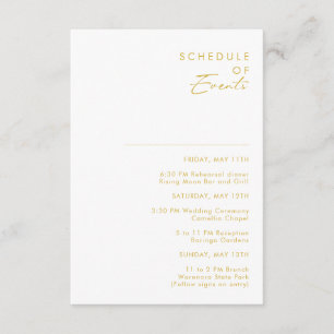 Moderner Minimalistischer Gold Schriftart Veransta Begleitkarte