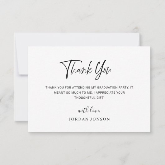 Moderner Minimalistischer Goldener Abschluss Dankeskarte (Rückseite)