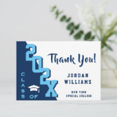 Moderner Minimalistischer Goldener Abschluss Dankeskarte (Stehend Vorderseite)