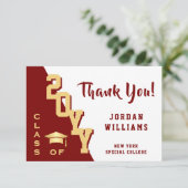 Moderner Minimalistischer Goldener Abschluss Dankeskarte (Stehend Vorderseite)