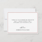 Moderner Minimalistischer Goldener Abschluss Dankeskarte (Rückseite)