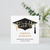 Moderner Minimalistischer Goldener Abschluss Dankeskarte (Stehend Vorderseite)