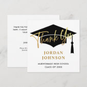 Moderner Minimalistischer Goldener Abschluss Dankeskarte (Vorne/Hinten)