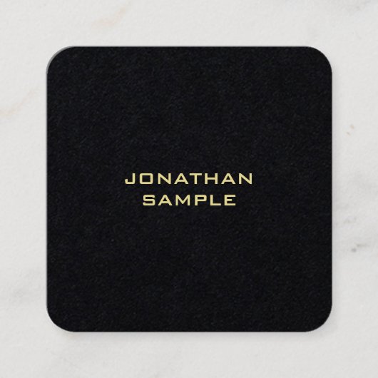 Moderner Minimalistischer Goldtext Eleganter Premi Quadratische Visitenkarte (Vorderseite)