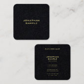 Moderner Minimalistischer Goldtext Eleganter Premi Quadratische Visitenkarte (Vorne/Hinten)