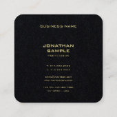 Moderner Minimalistischer Goldtext Eleganter Premi Quadratische Visitenkarte (Rückseite)