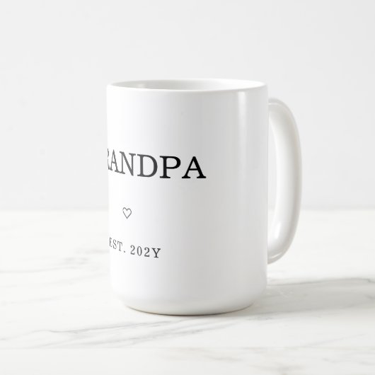 Moderner Minimalistischer GrandPA Est zum ersten M Kaffeetasse (VorderseiteRechts)