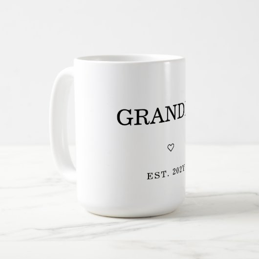 Moderner Minimalistischer GrandPA Est zum ersten M Kaffeetasse (Vorderseite Links)