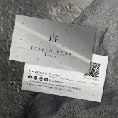 Moderner Minimalistischer, grau-grüner Betonbau Visitenkarte