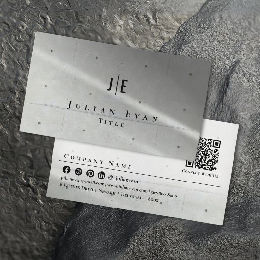 Moderner Minimalistischer, grau-grüner Betonbau Visitenkarte