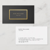 Moderner Minimalistischer grauer schwarzer Visitenkarte (Vorne/Hinten)