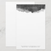 Moderner Minimalistischer Graufarbensplash Briefpapier (Vorne/Hinten)