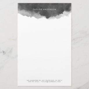 Moderner Minimalistischer Graufarbensplash Briefpapier