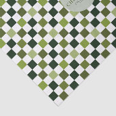 Moderner Minimalistischer grüner Karo Weihnachten Seidenpapier (Ausschnitt)