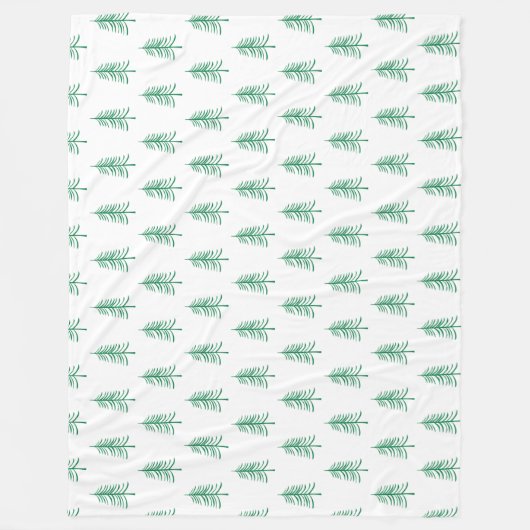 Moderner Minimalistischer Grüner Weihnachtsbaum Fleecedecke (Vorderseite)