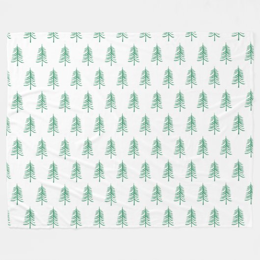Moderner Minimalistischer Grüner Weihnachtsbaum Fleecedecke (Vorderseite (Horizontal))